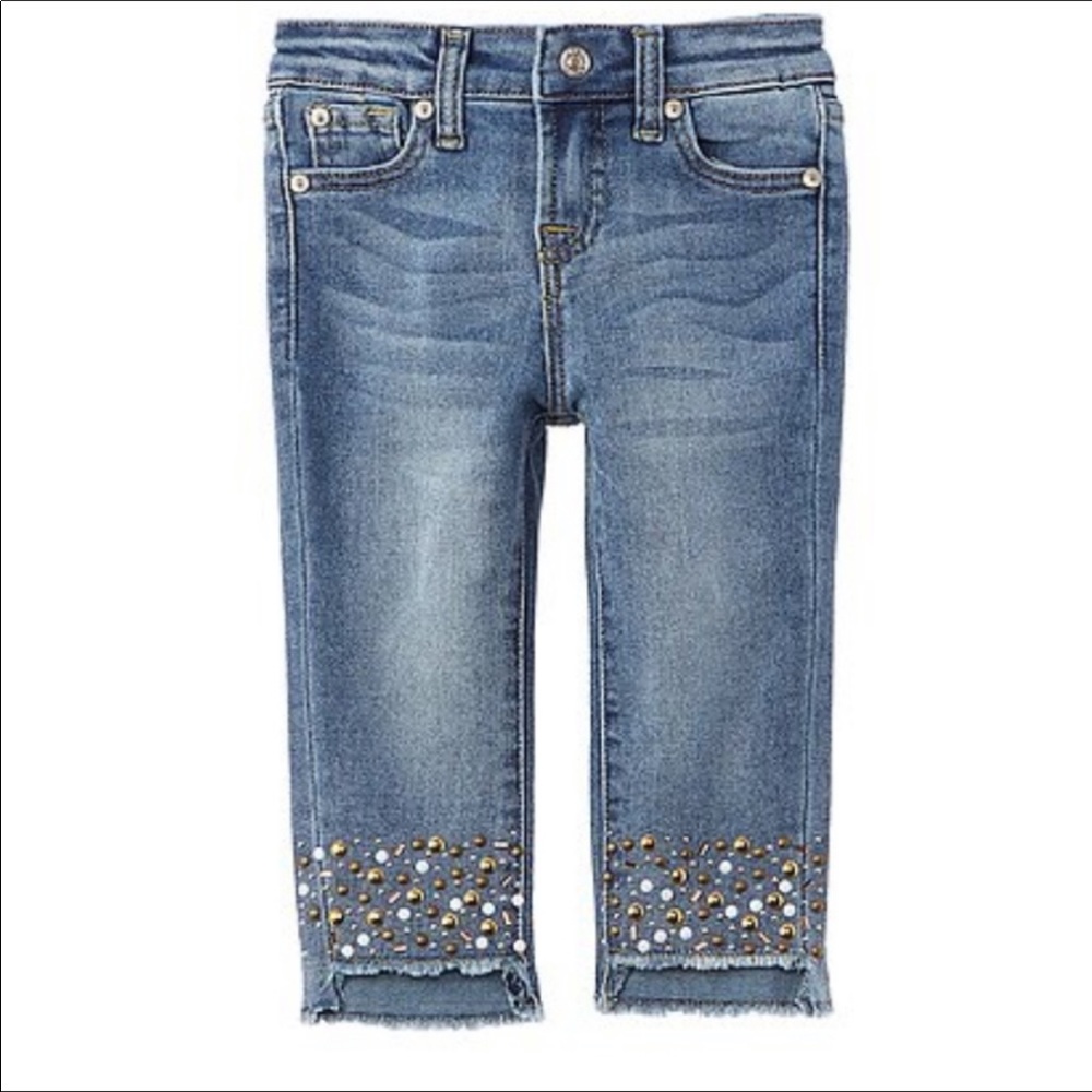 7 for all mankind girls luxe vintage Edie jeans 14 Embellished Jewels Frayed